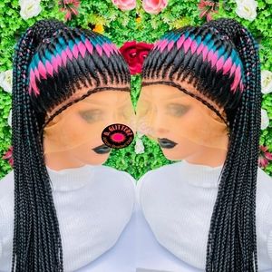 HANDMADE PONYTAIL BRAIDED WIG ON 360 LACE CLOSURE